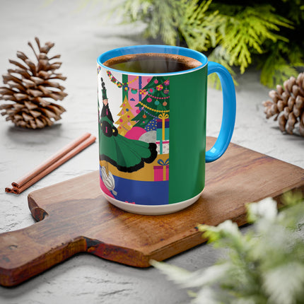 🎄🎁 The Emerald Christmas Belle Colorful Mug – Colorful Holiday Fashion Fantasy