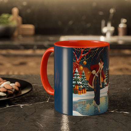 ⛸️🎄 The Christmas Skating Pavilion Colorful Mug – Art Deco Holiday Fantasy