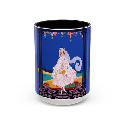 The Moonlit Promenade Colorful Mug (11oz, 15oz) – Blush Elegance, Coastal Romance & Art Deco Style