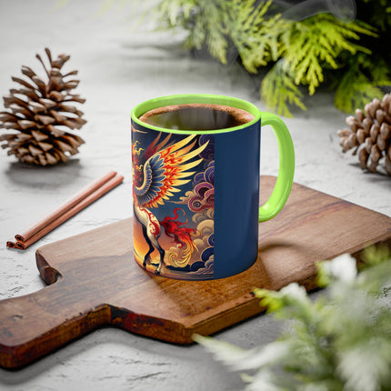 Flame-Winged Horse at Sunset Colorful Mugs (11oz, 15oz)