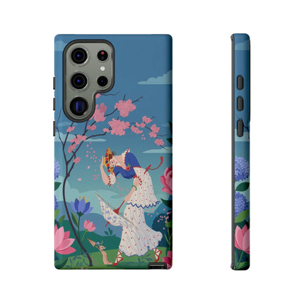 🌸☂️ The Lady Of The Falling Blossoms Phone Case – Art Deco Garden Whimsy