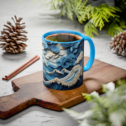 Dramatic Ocean with Crashing Waves Colorful Mugs (11oz, 15oz)