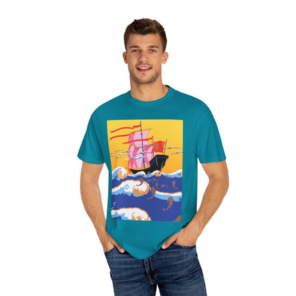 Golden Seas and Whimsical Dreams Unisex Garment-Dyed T-shirt