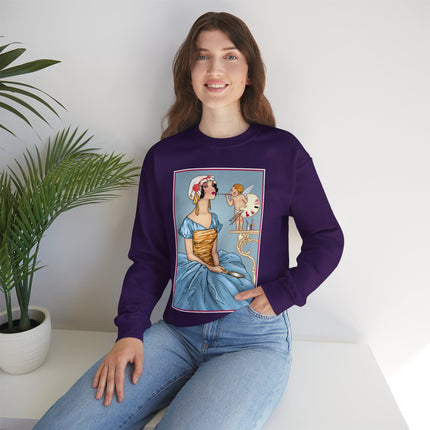 The Enchanting Painter: A Fairy's Artistic Touch Heavy Blend™ Crewneck Sweatshirt