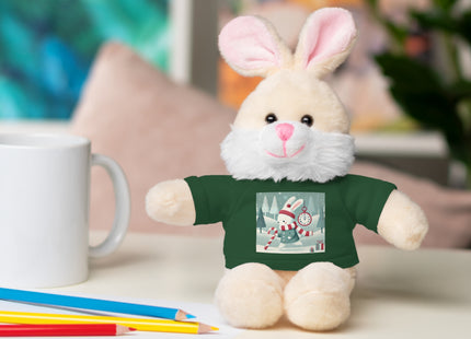 Candy Cane Timekeeper Bunny Stuffed Animals with Tee