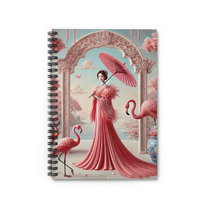 Petals, Porcelain, and Flamingos Spiral Notebook - Ruled Line