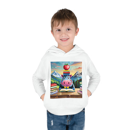 Hippos Hit the Books Toddler Pullover Fleece Hoodie
