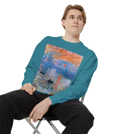 Sunrise by Claude Monet Unisex Garment-Dyed Sweatshirt