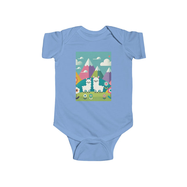 Alpine Alpaca Adventure Baby Bodysuit – Whimsical Andes Alpaca Mountain Design