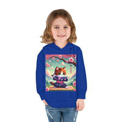 Samurai Kitten Toddler Pullover Fleece Hoodie
