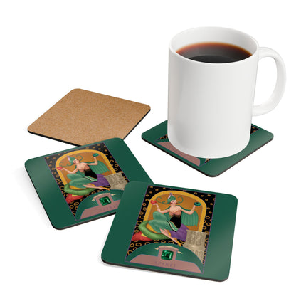 Taurus Zodiac Design – May & Emerald by Sofia Chiostri | Corkwood Coaster Set