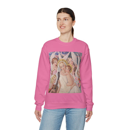 Madonna with Child Surrounded by Musical Angels by Gerda Wegener Heavy Blend™ Crewneck Sweatshirt