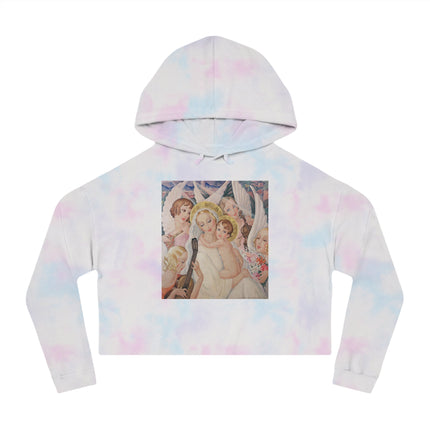 Madonna with Child surrounded by musical angels by Gerda Wegener Women’s Cropped Hooded Sweatshirt