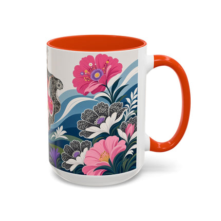 🌸🎀 The Pink Lace Garden Promenade Colorful Mug – Art Deco Fashion Elegance