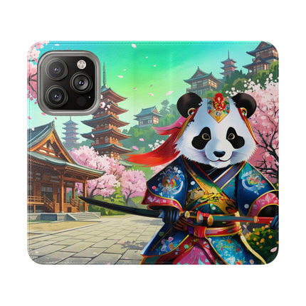 🦊⚔️ Cyberpunk Panda Samurai Flip Case – Futuristic Honor & Kitsune Spirit