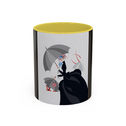 The Lady of Silver Umbrellas Colorful Mug (11oz, 15oz) – Art Deco Mystery, Elegant Fashion & Silver Dreamscape