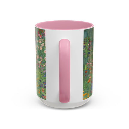 Farm Garden with Sunflowers by Gustav Klimt Colorful Mugs (11oz, 15oz)