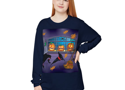 Whimsical Halloween Mischief Unisex Garment-dyed Long Sleeve T-Shirt
