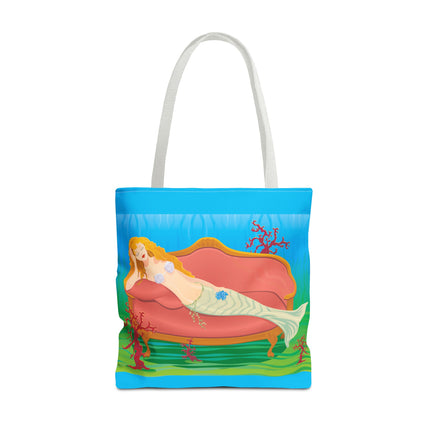 A Mermaid's Peaceful Refuge Tote Bag (AOP)