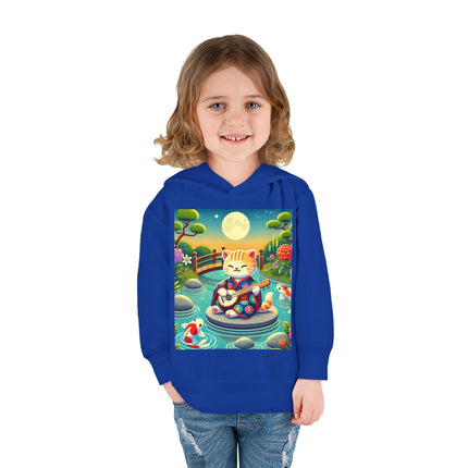 Melodic Kitten by the Koi Pond Toddler Pullover Fleece Hoodie