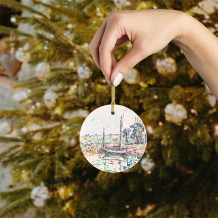 Concarneau by Paul Signac Glass Ornament