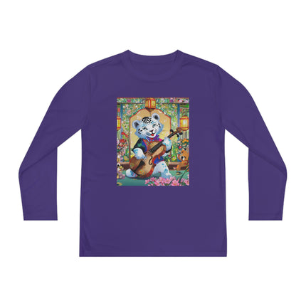 Melodies of the Snow Lion Cub Youth Long Sleeve Competitor Tee – Musical Magic & Enchanted Adventure