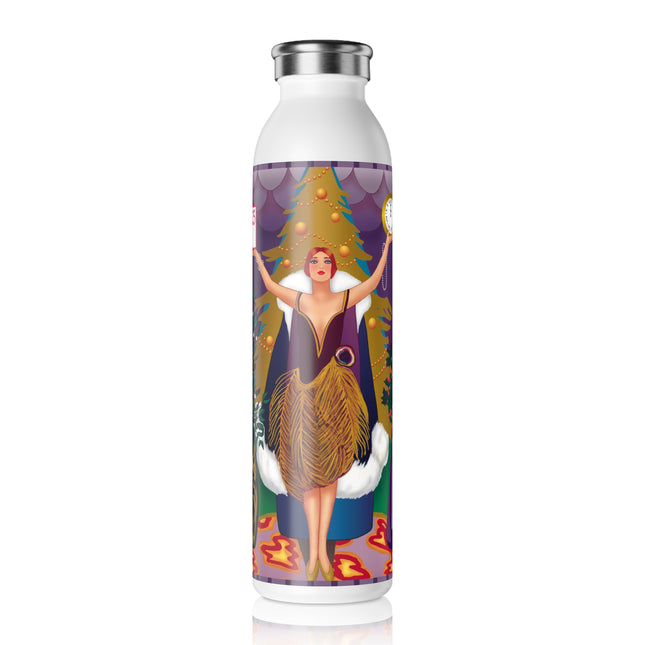 Countdown to Christmas Elegance Slim Water Bottle
