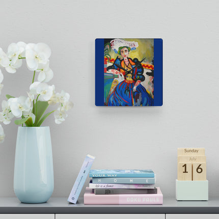 A Mulher by Amadeo de Souza-Carosa Acrylic Wall Clock, Round and Square