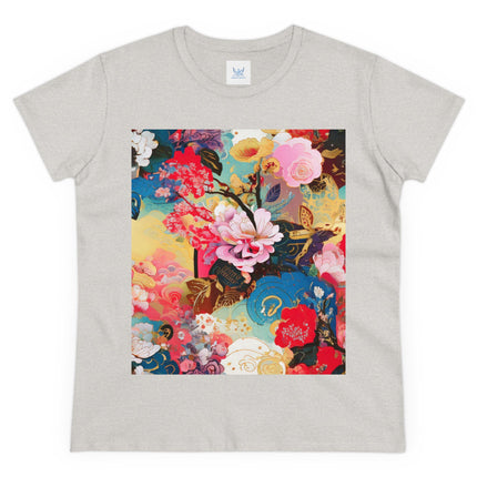 Women's Ethereal Irises Print Midweight Cotton Tee
