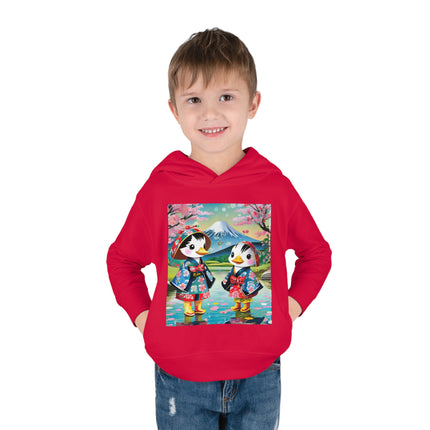 Rainy Day Ducks Toddler Pullover Fleece Hoodie