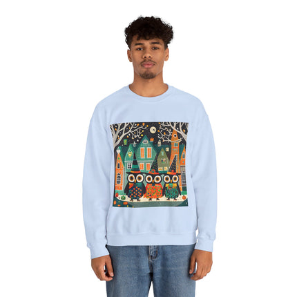 Night of the Trick-or-Treating Owlets Unisex Heavy Blend™ Crewneck Sweatshirt