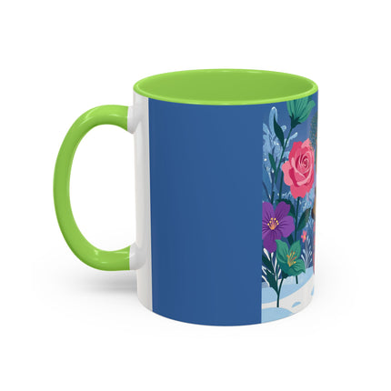 🌹❄️ The Holly Rose Of Winter Colorful Mug – Art Deco Christmas Garden