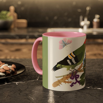 Woodpecker & Rose Colorful Mugs – Vibrant Spring & Bold Beauty
