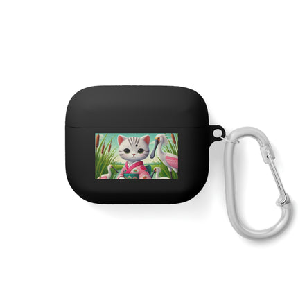 Geisha Kitten Strolls Among the Spoonbills AirPods and AirPods Pro Case