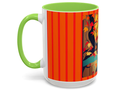 Black Cat in Kimono Colorful Mugs, 11oz