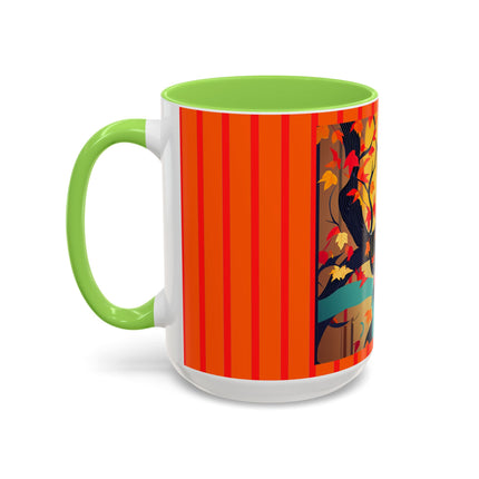 Black Cat in Kimono Colorful Mugs, 11oz