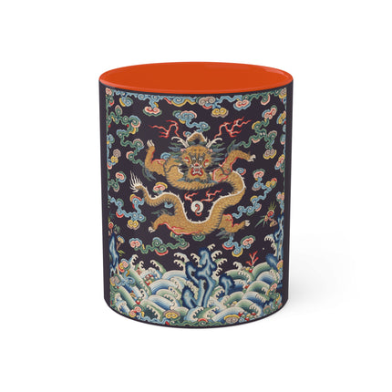 Rank Badge with Dragon with Deer Hooves Colorful Mugs, 11oz