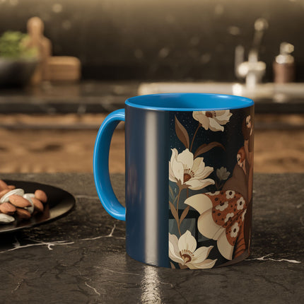 🌸✨ The Midnight Magnolia Masquerade Colorful Mug – Art Deco Nocturne