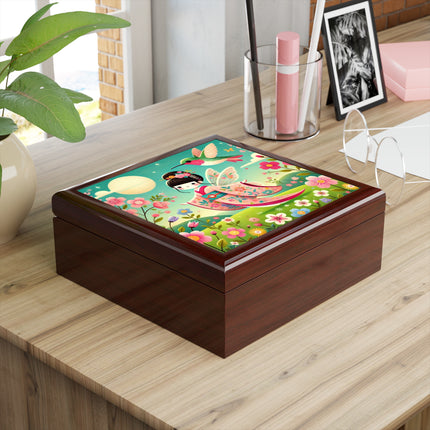 Geisha Fairy and the Hummingbird Blossom Jewelry Box