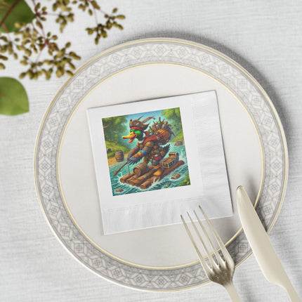The Daring Drake White Coined Napkins