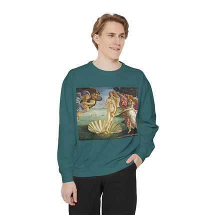 Birth of Venus by Sandro Botticelli Unisex Garment-Dyed Sweatshirt