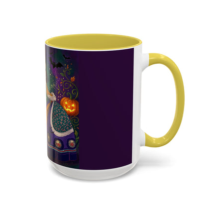 🎭🎃 The Masquerade Beneath The Pumpkin Lantern Colorful Mug – Theatrical Halloween Charm