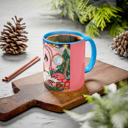 🎀🎄 Christmas Morning In The Rose Parlor Colorful Mug – Art Deco Holiday Fantasy