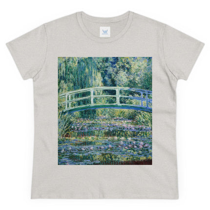 Water Lilies and Japanese Bridge by Claude Monet Women's Midweight Cotton Tee