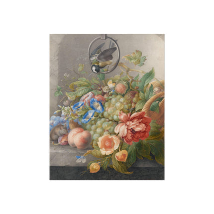 Still Life With Flowers, Fruit, A Great Tit And A Mouse by Herman Henstenburgh Fine Art Posters