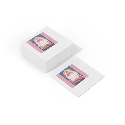 August & Peridot Zodiac White Coined Napkins