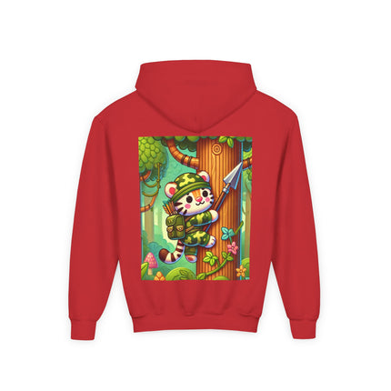 Stealthy Stripes Youth Hooded Sweatshirt – Adventure, Courage & Jungle Spirit