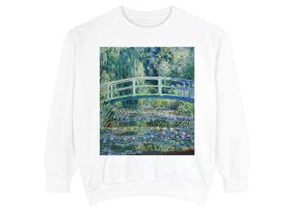 Water Lilies and Japanese Bridge by Claude Monet Unisex Garment-Dyed Sweatshirt
