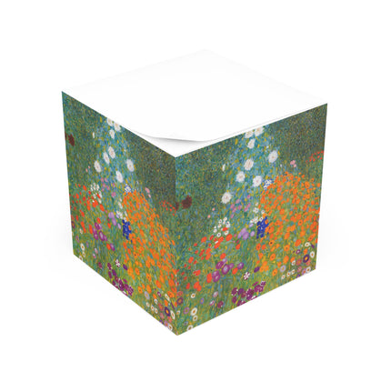 Cottage Garden by Gustav Klimt Note Cube