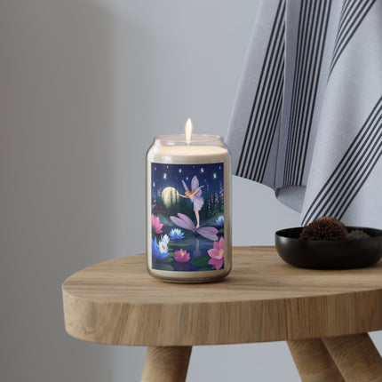 🧚‍♀️✨ The Moonlit Dragonfly Fairy Scented Soy Candle – Art Deco Floral Fantasy
